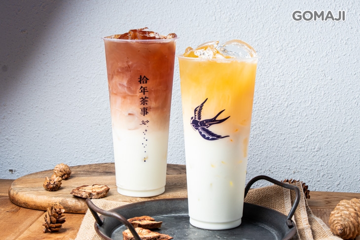 春芒綠茶鮮奶+山魂紅茶鮮奶