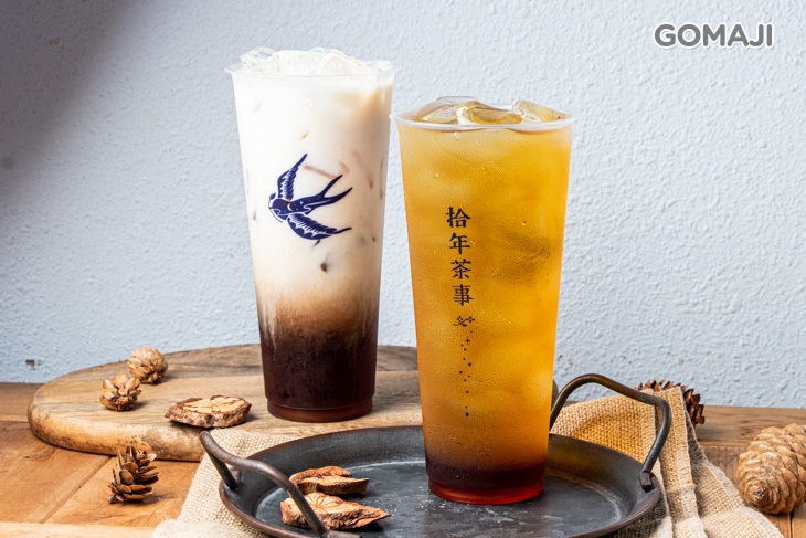 蜜桔香綠+古早味鮮奶茶