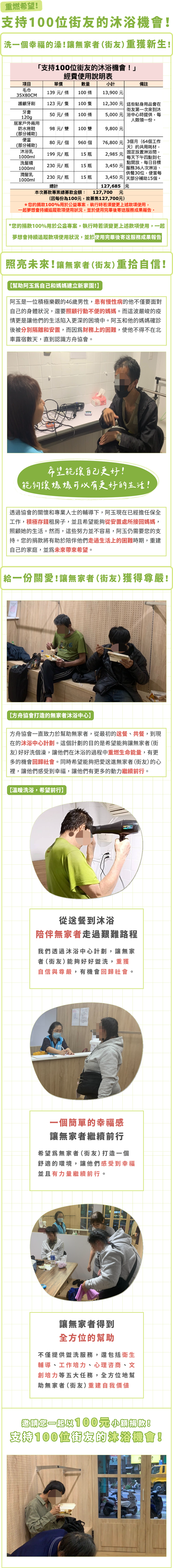 洗一個幸福的澡！讓100位無家者（街友）重獲新生！| 100元！100%愛心| Gomaji 懂生活的好麻吉