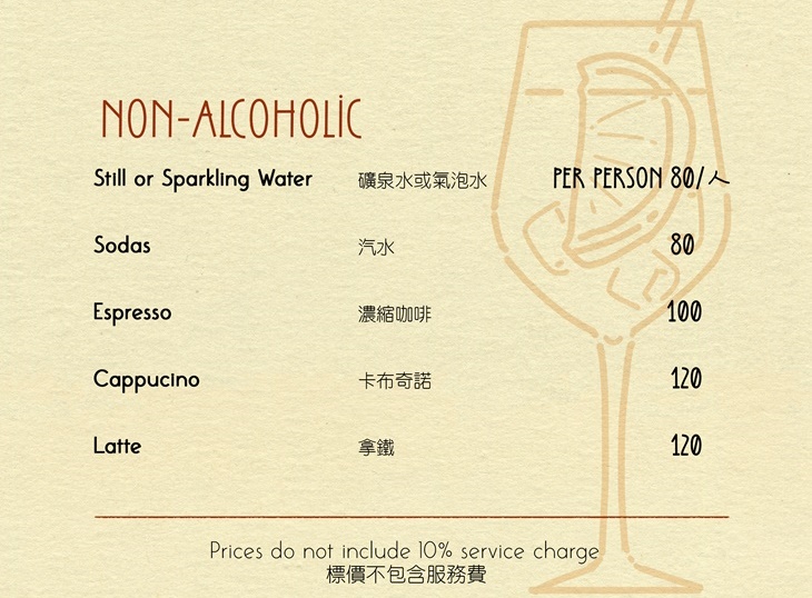 Burino Taipei 義式餐酒館菜單