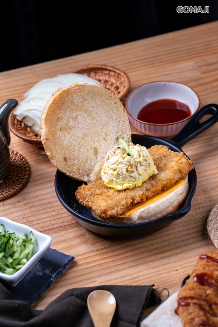 起司鱈魚堡+蛋沙拉
