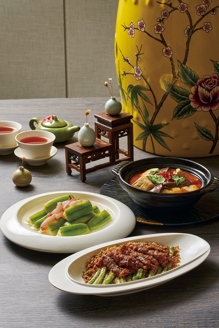 田園野趣-蟹腿炒絲瓜+砂鍋臭豆腐+四季肥腸