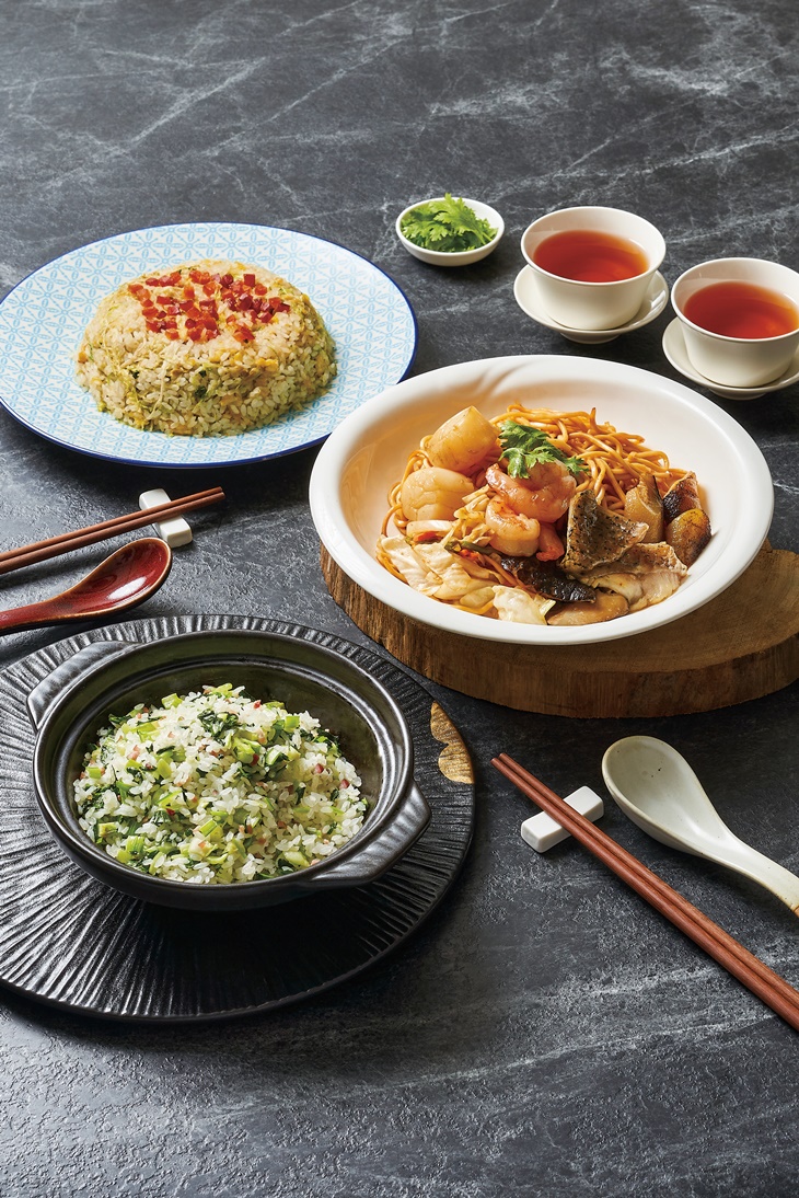 五穀豐登-烏魚子炒飯+海鮮麵+上海菜飯