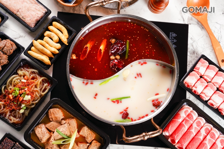  麻辣紅湯一份+養生白湯