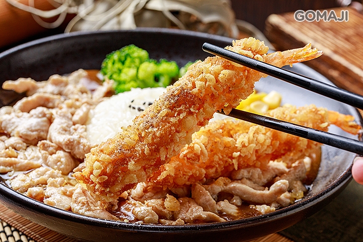 雙拼咖哩飯-蝦(2隻)+雞肉套餐