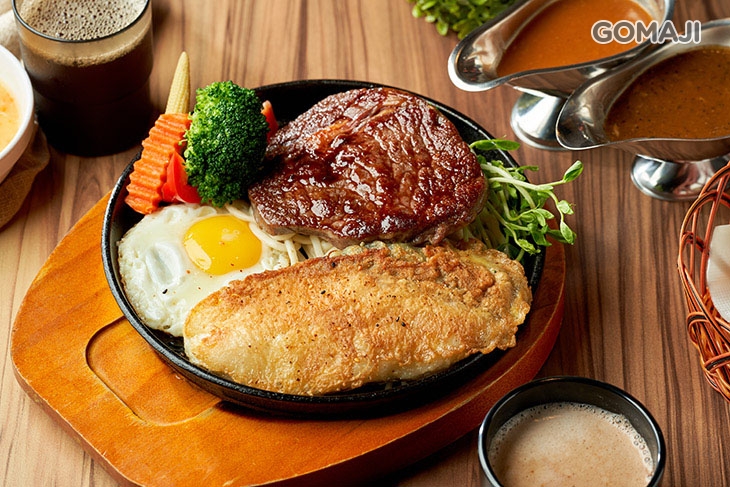 霜降牛排＋比目魚排