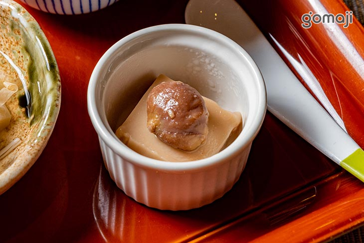 湯葉茶碗蒸+蕈菇浸煮+栗子豆腐