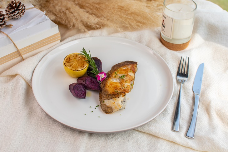 格陵蘭扁鱈/烤黃檸檬(溯源紫地瓜)