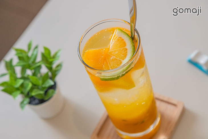 夏日芒果百香氣泡