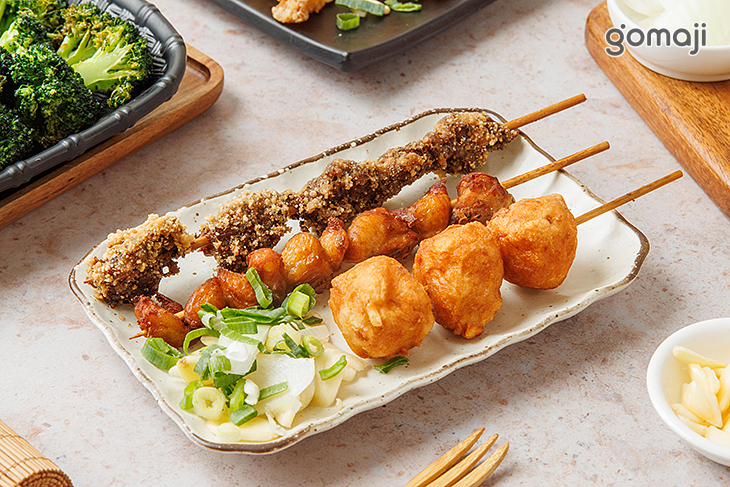 花枝丸&孜然羊肉串&七里香 