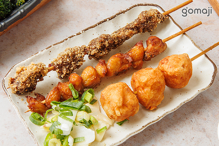 花枝丸&孜然羊肉串&七里香 