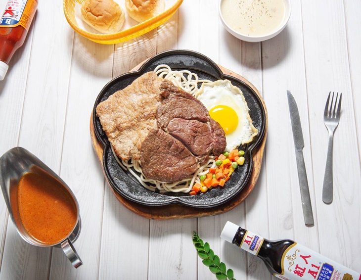 雙拼排餐一份-招牌沙朗牛+香煎豬排