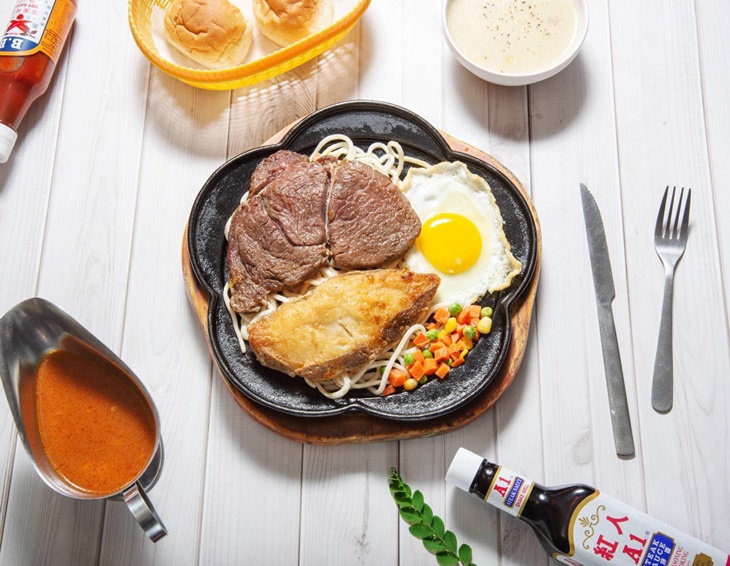  雙拼排餐一份-招牌沙朗牛+香酥鱈魚排