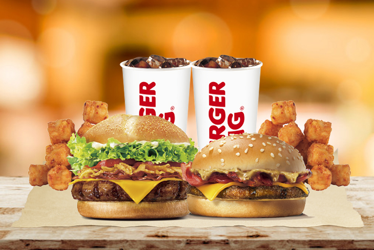 安格斯牛肉堡(厚切) + 花生培根系列堡(牛)