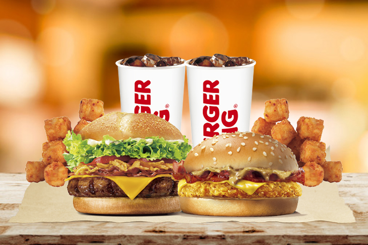 安格斯牛肉堡(厚切) + 花生培根系列堡(雞)