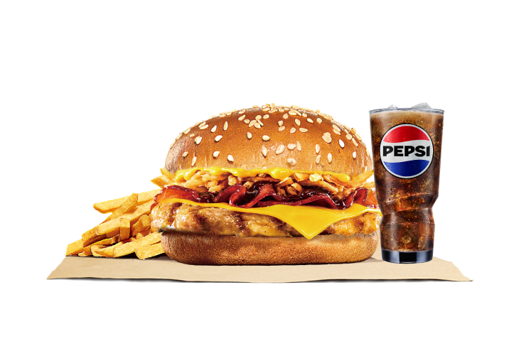 勁濃培根烤腿堡套餐