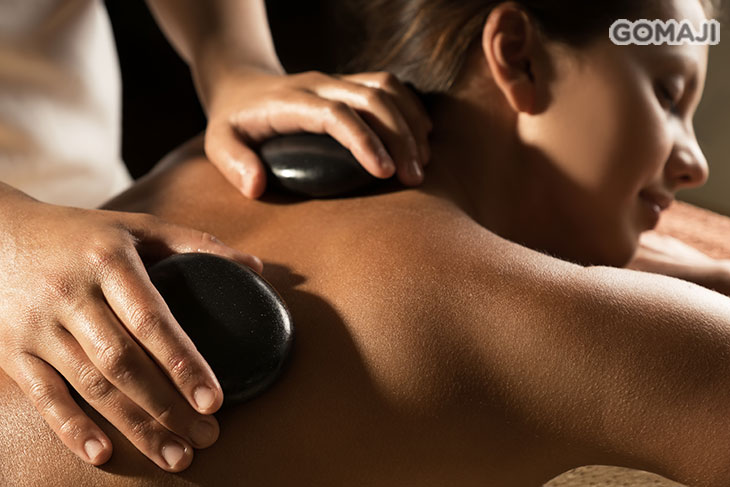 經絡指油壓+能量熱石按摩