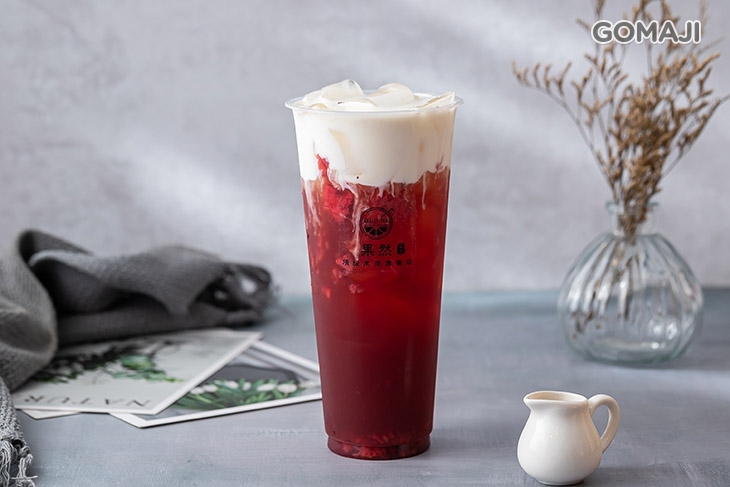 奶蓋莓果茶
