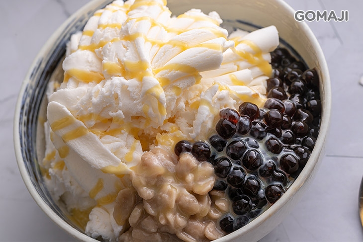 花生珍珠牛奶雪花冰