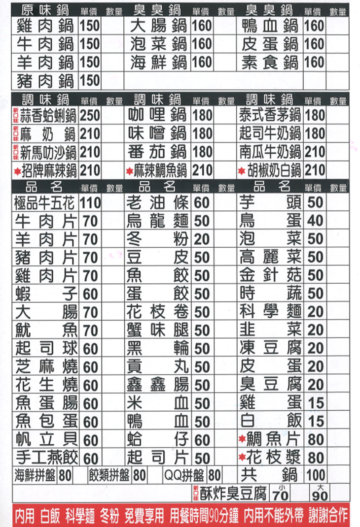 菜單