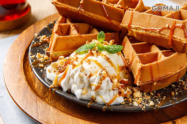 焦糖海鹽冰淇淋鬆餅