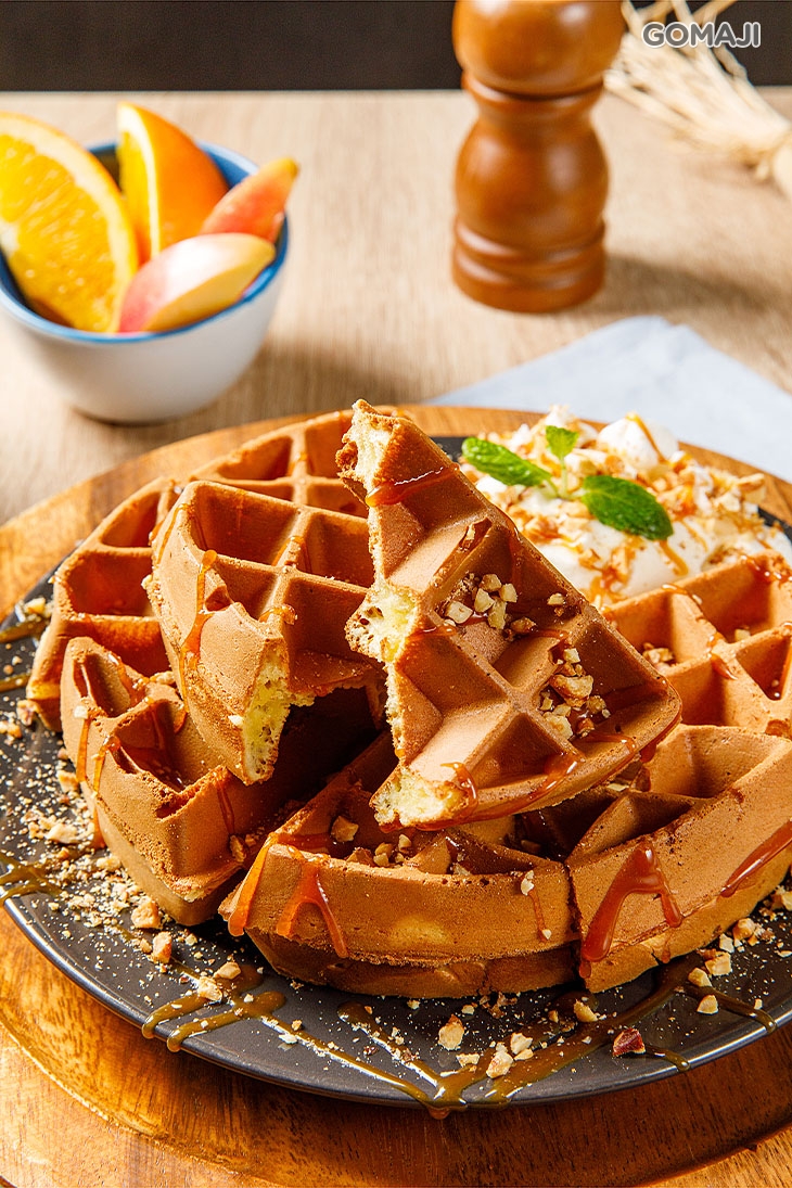 焦糖海鹽冰淇淋鬆餅