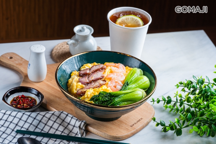 滑蛋蝦仁叉燒飯+ 凍檸茶