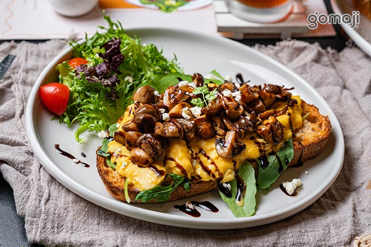 開放式三明治-野菇松露嫩蛋(蛋奶素)