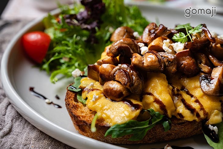 開放式三明治-野菇松露嫩蛋(蛋奶素)