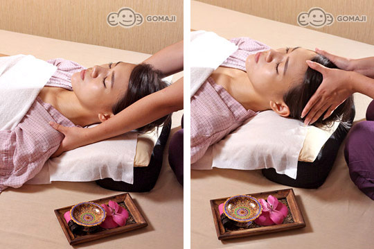  肩頸背精油按摩、頭部紓壓