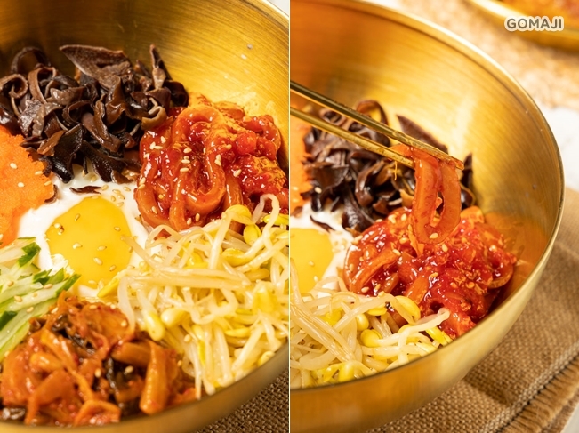 辣醃魷魚泡菜拌飯