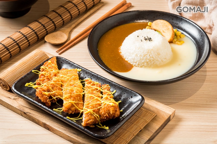 法式蜂蜜芥末無骨雞排飯＆雙醬咖喱