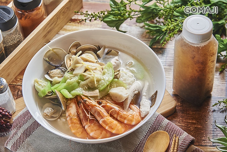 　A.人氣海鮮粥單人套餐　 〈原味海鮮粥/絲瓜海鮮粥/味噌海鮮粥/泡菜海鮮粥 四選一 + 養生黑木耳/冷泡茶 二選一(350ml)〉