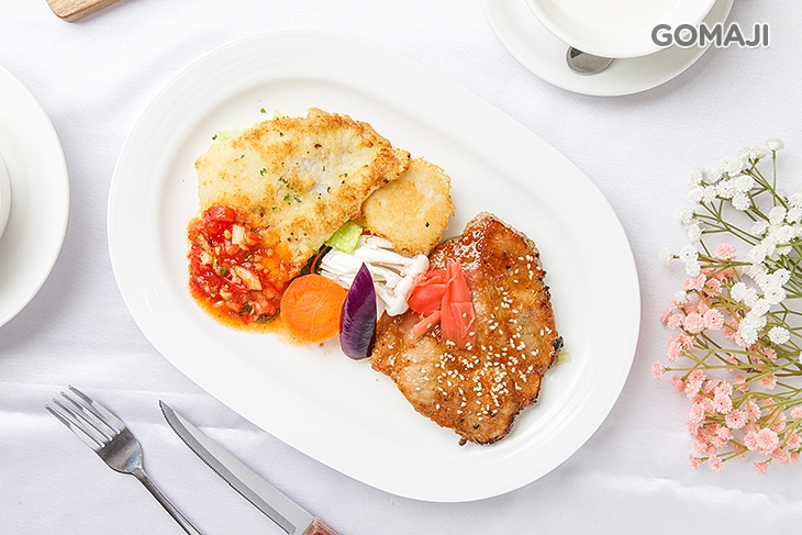 煎烤味噌豬排+泰式香煎魴魚排