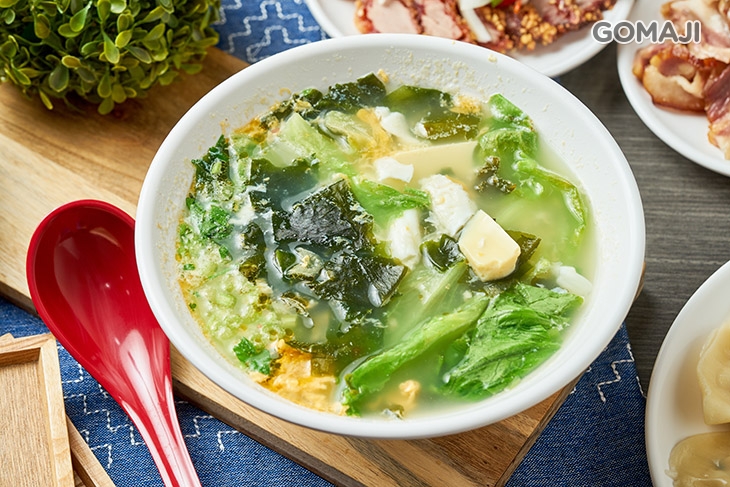 青菜豆腐蛋花湯