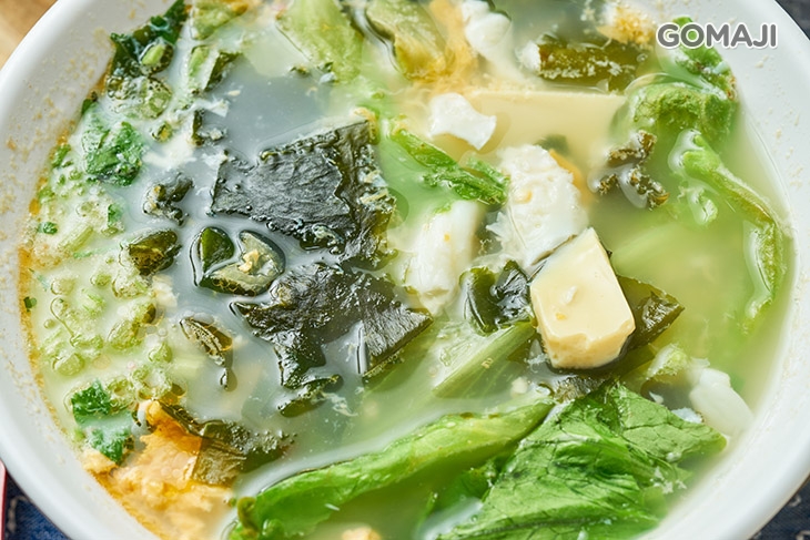 青菜豆腐蛋花湯