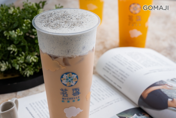 黑芝麻雪蓋奶茶