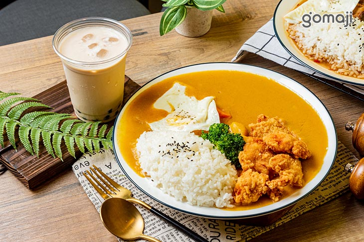 咖哩唐揚雞飯套餐+珍珠奶茶(加價升級)