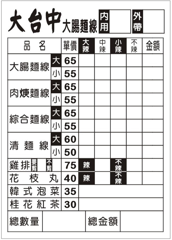 菜單