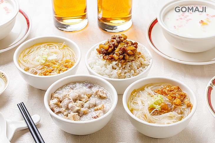  鹹粥、芋頭米粉湯、滷肉飯無限供應