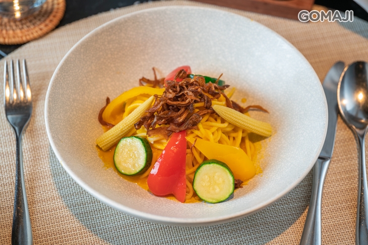 野菇鮮蔬青醬義大利麵