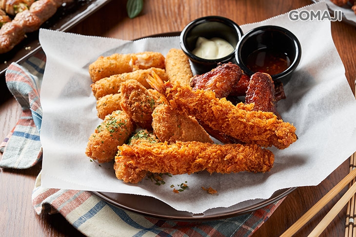 廣島炸牡蠣+雞翅+日式炸蝦+起司條