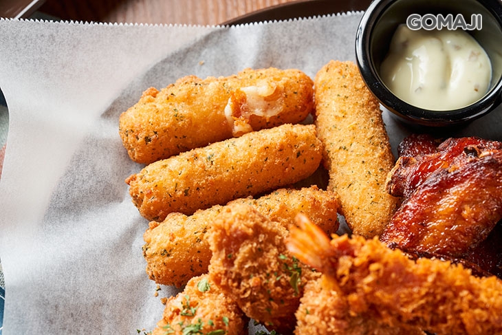 廣島炸牡蠣+雞翅+日式炸蝦+起司條