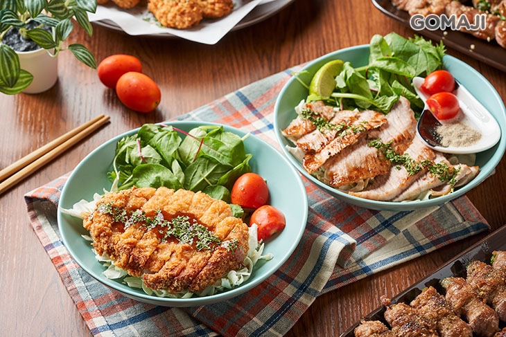 鹽烤松阪豬+日式炸豬排