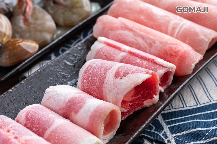 後腿豬肉片、培根牛肉片