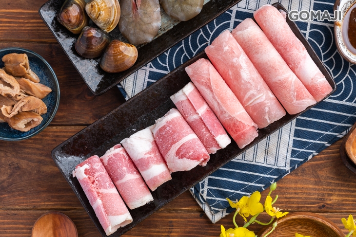 後腿豬肉片、培根牛肉片