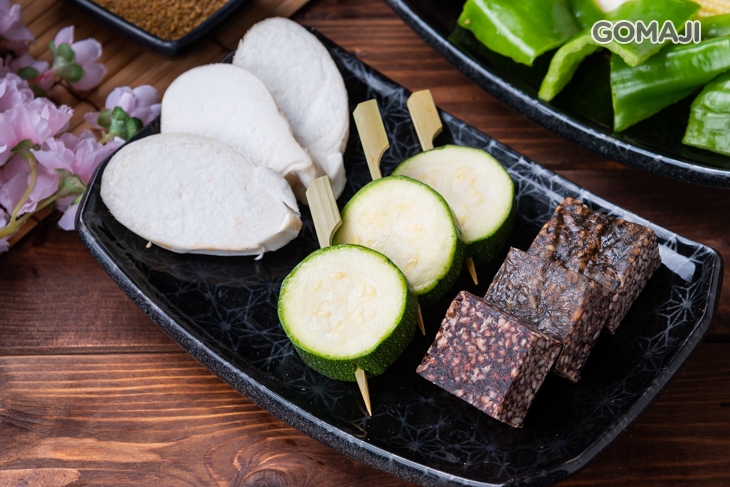 櫛瓜、米血糕、杏鮑菇