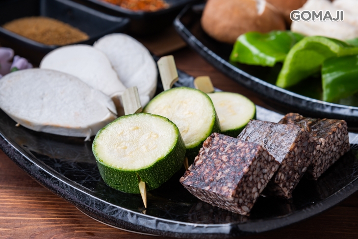 櫛瓜、米血糕、杏鮑菇