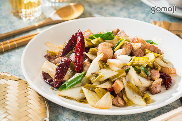 酸薑豆炒五花肉