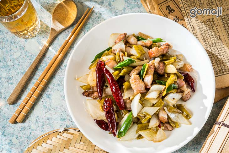 酸薑豆炒五花肉